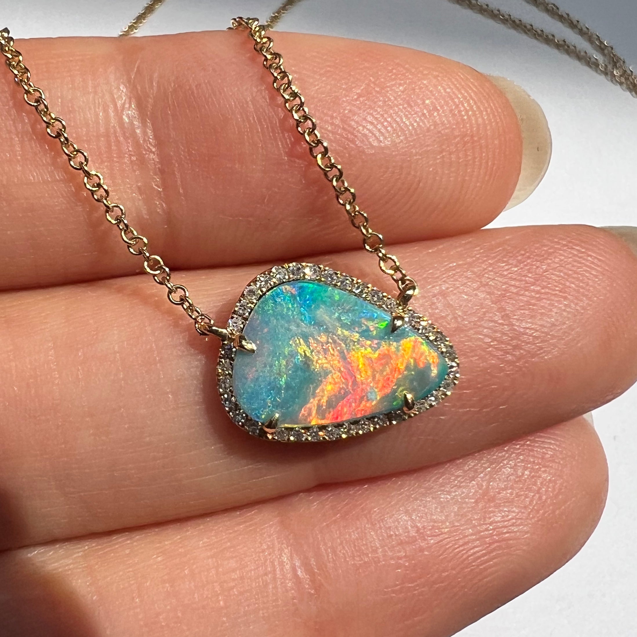 Buy Our Latest Collection of Fire Opal Pendant Necklaces With Diamond