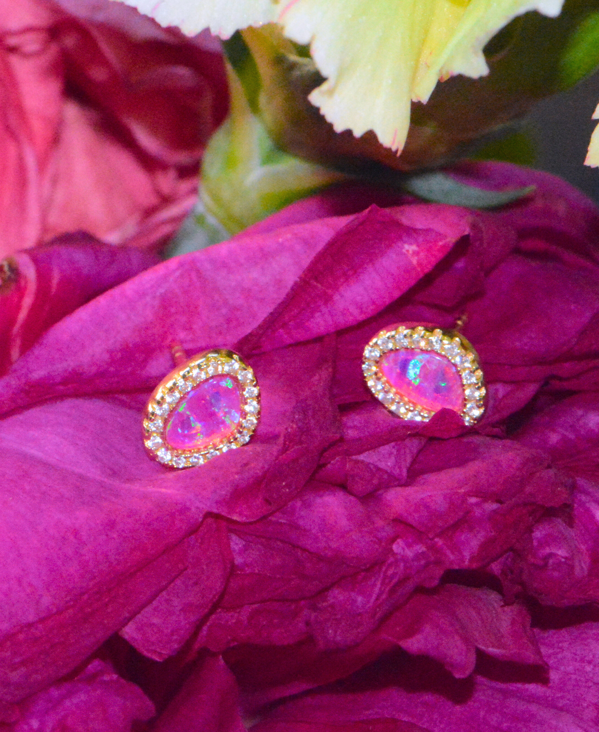 Opal Pebble Stud Earrings