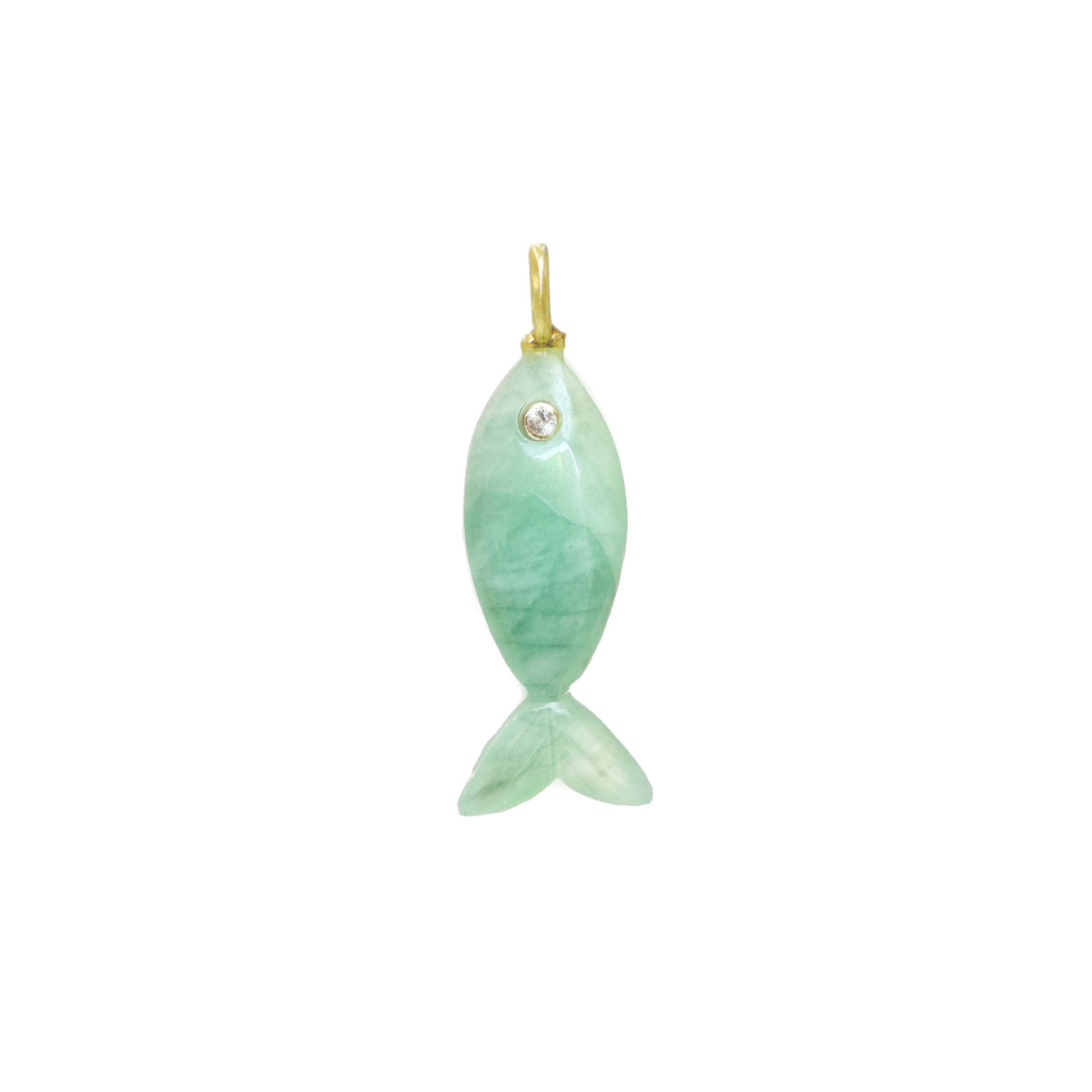 Mini Fish Gemstone Pendant With Topaz