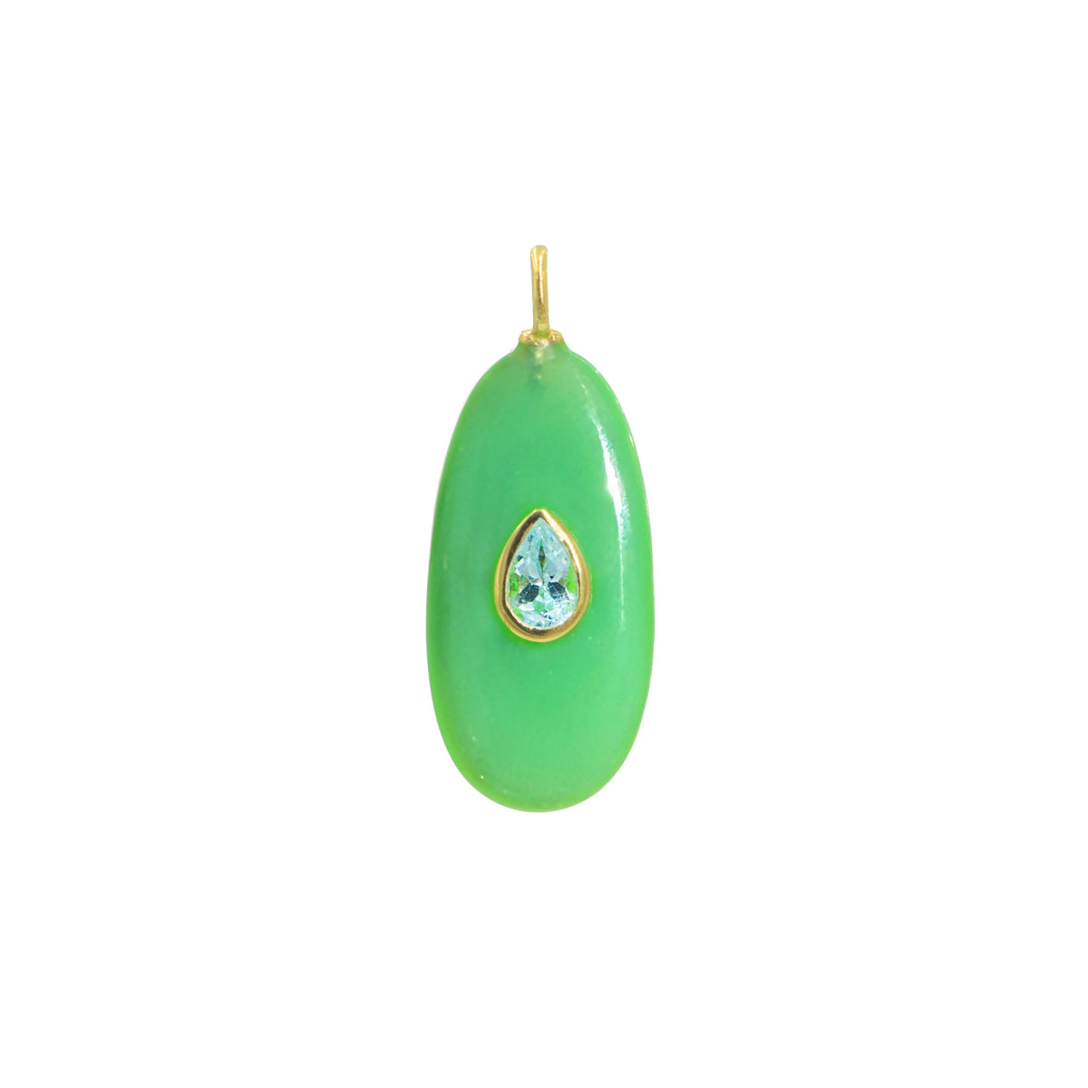 Green Chrysoprase Pendant and Raya Gemstone Necklace
