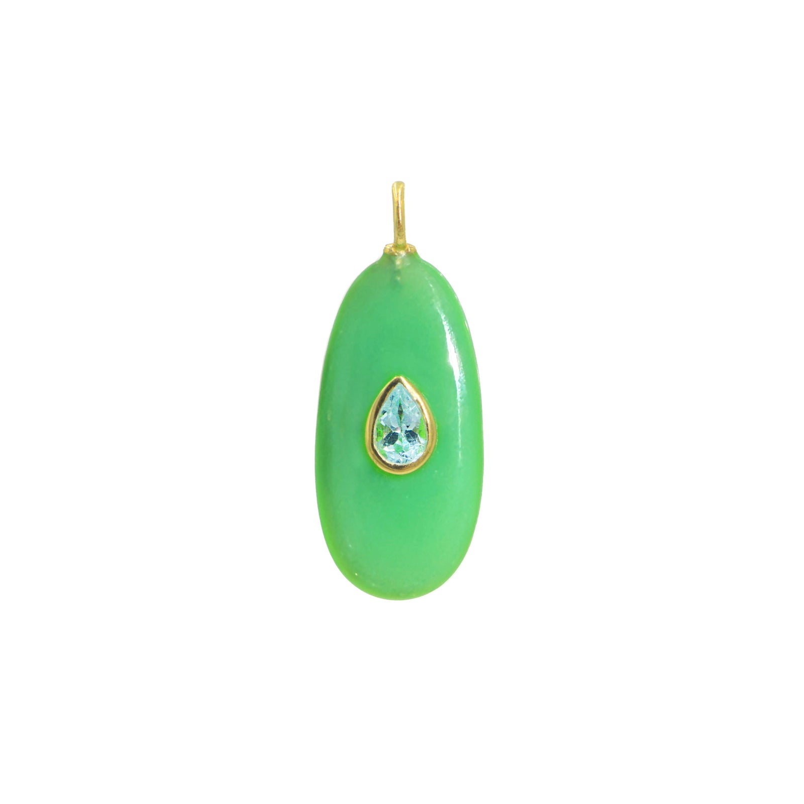 Green Chrysoprase Pendant and Raya Gemstone Necklace