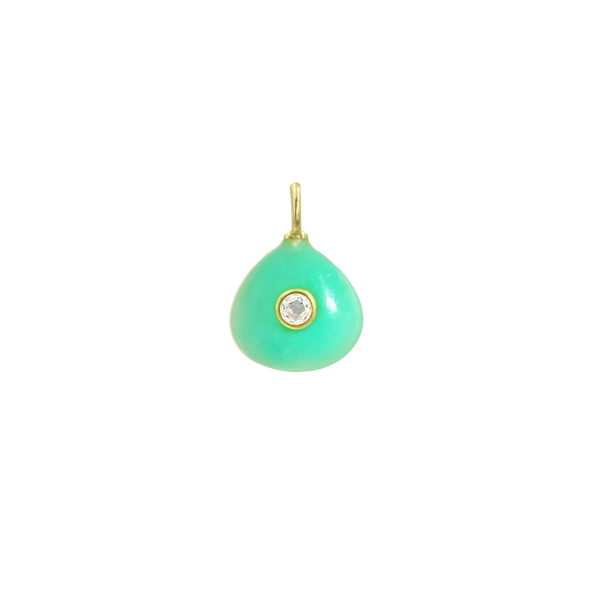 Green Chrysoprase Gemstone Pendant With Topaz