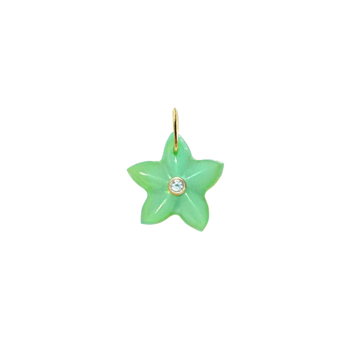 Star Fish Gemstone Pendant With Topaz Green Chrysoprase