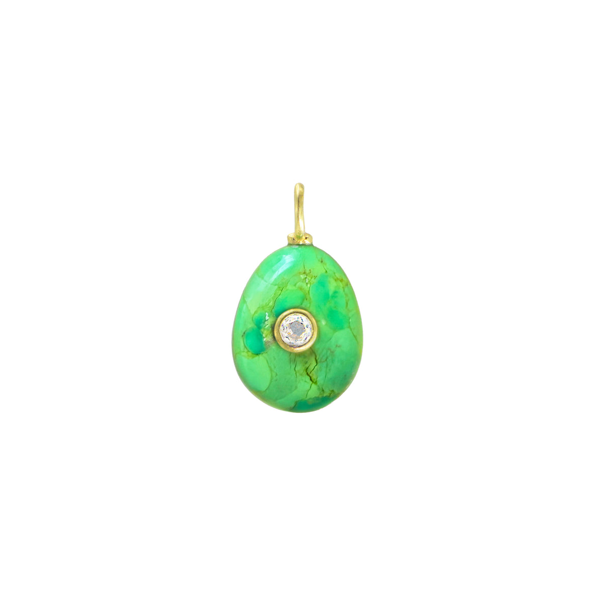 Green Mojave Turquoise Gemstone Pendant With Topaz
