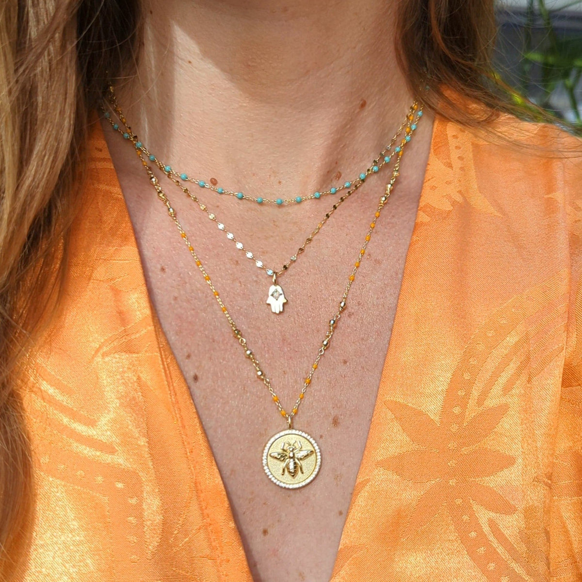 honey bee necklace kamaria