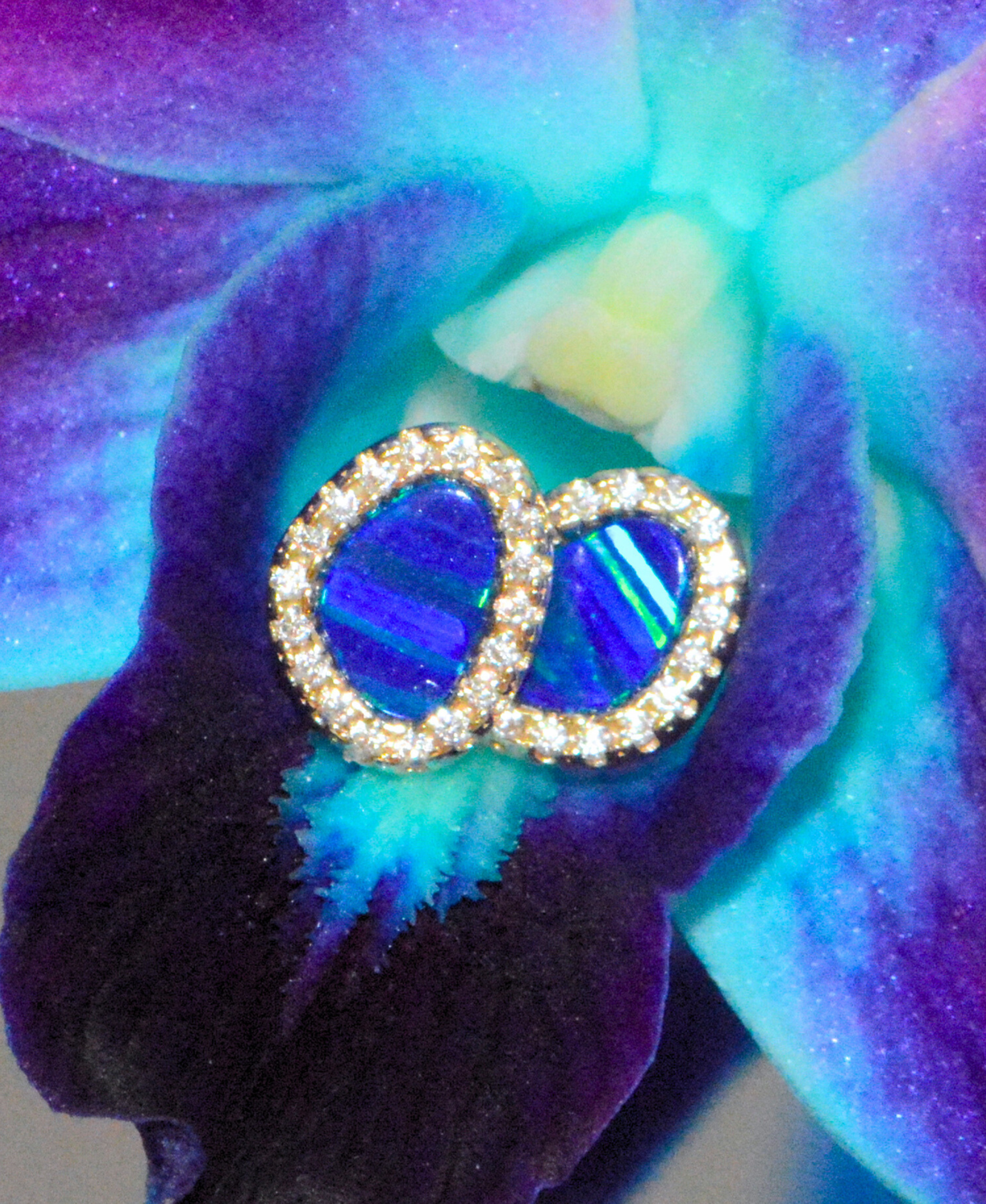 Opal Pebble Stud Earrings