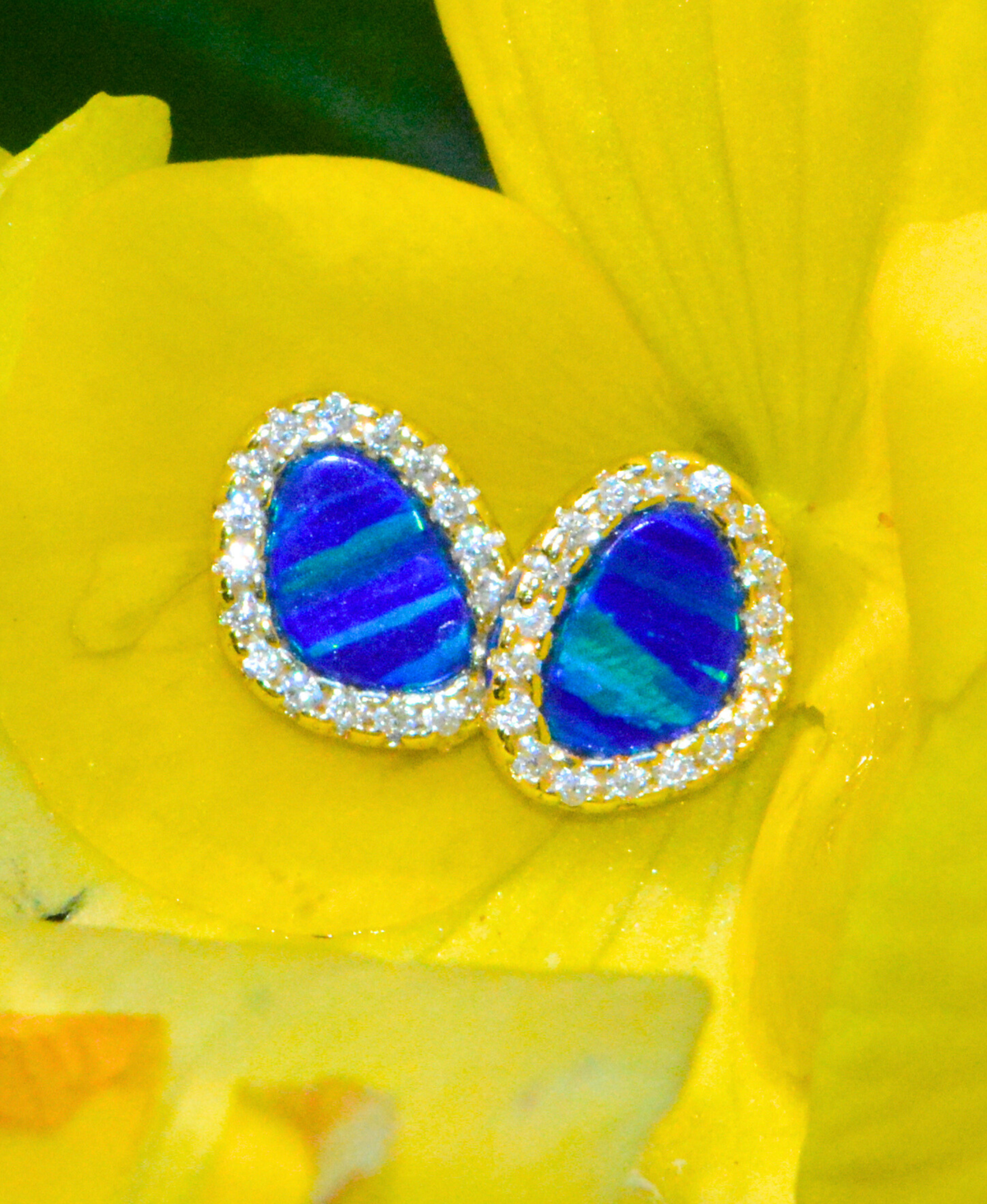 Opal Pebble Stud Earrings