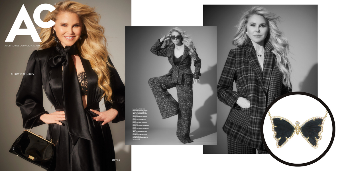 Black Tourmaline Butterfly Necklace with Diamonds