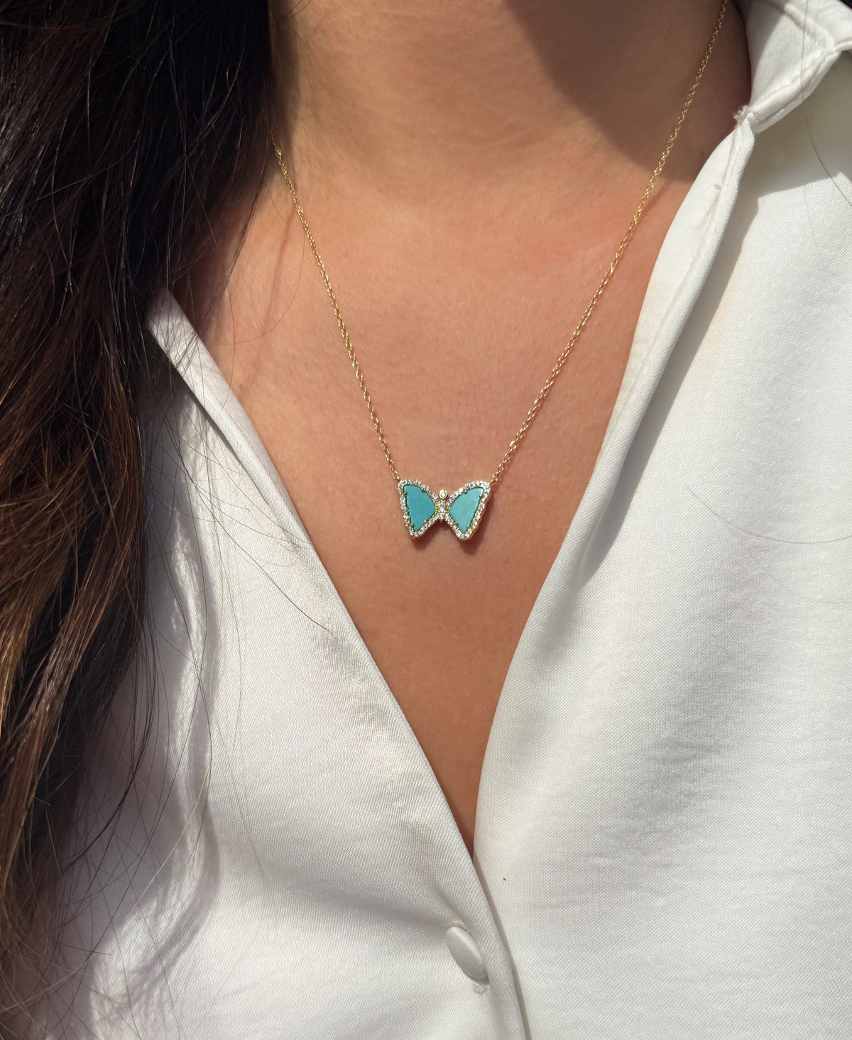 Mini Turquoise Butterfly Necklace