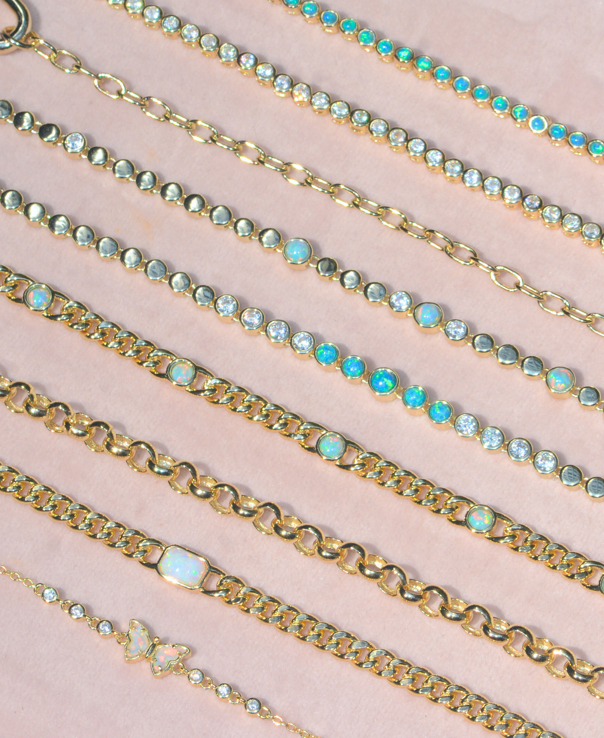 Opal Curb Chain Bracelet
