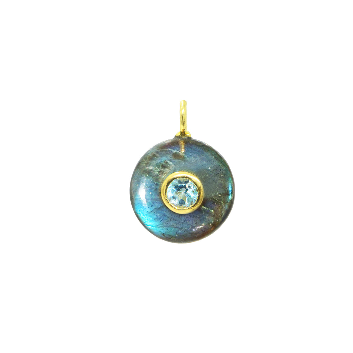 Labradorite Gemstone Pendant With Topaz