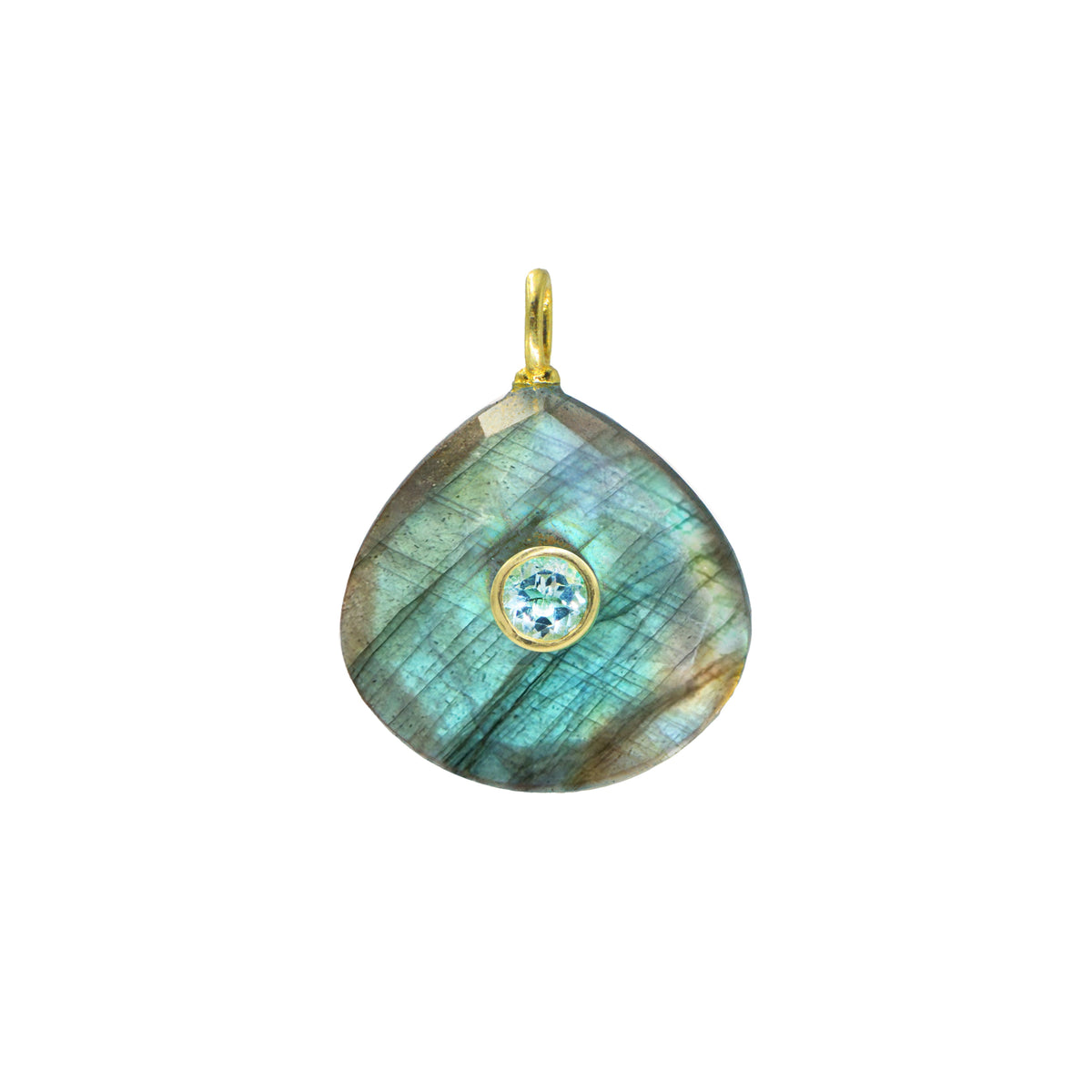 Labradorite Gemstone Pendant With Topaz