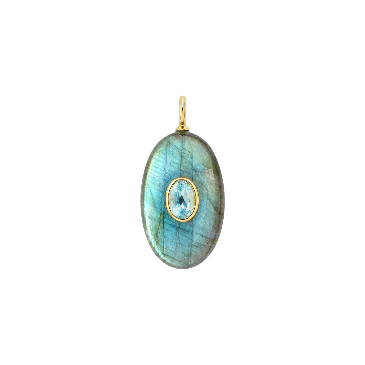 Labradorite Gemstone Pendant With Topaz