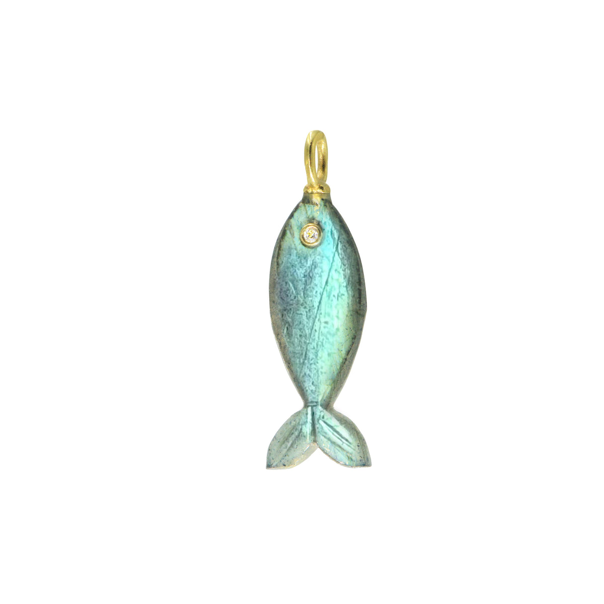 Mini Fish Gemstone Pendant With Topaz