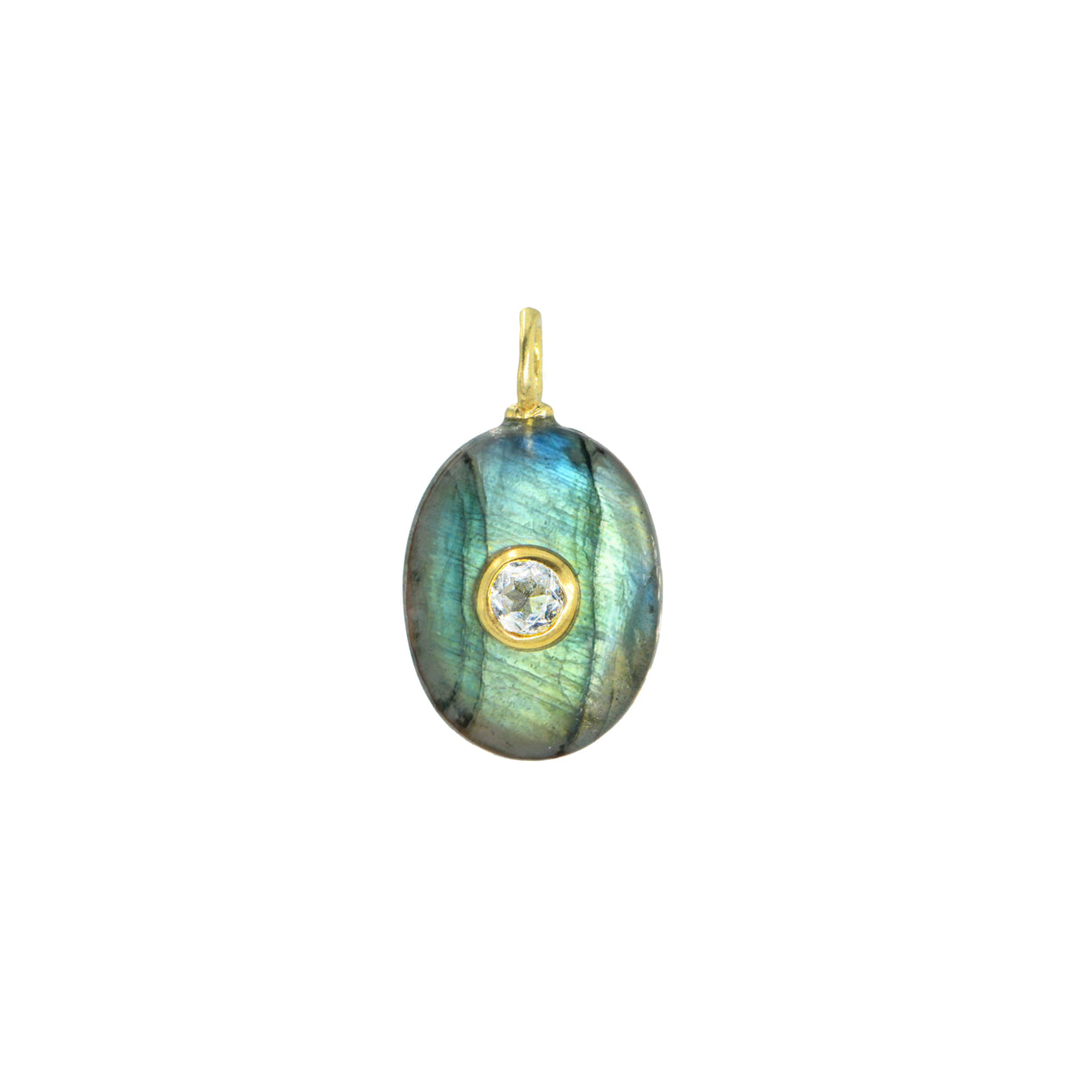 Labradorite Gemstone Pendant With Topaz