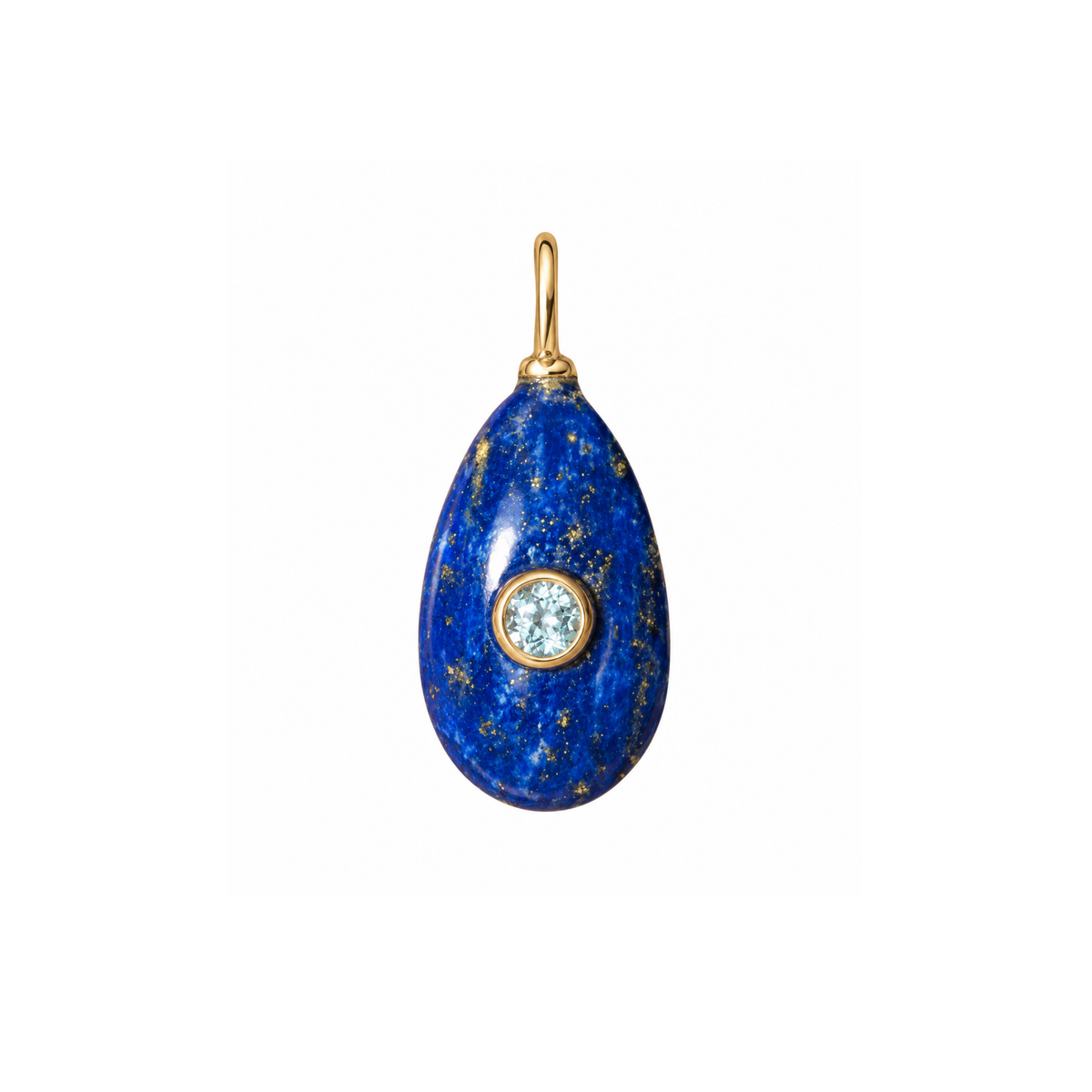 Blue Lapis Gemstone Pendant With Topaz