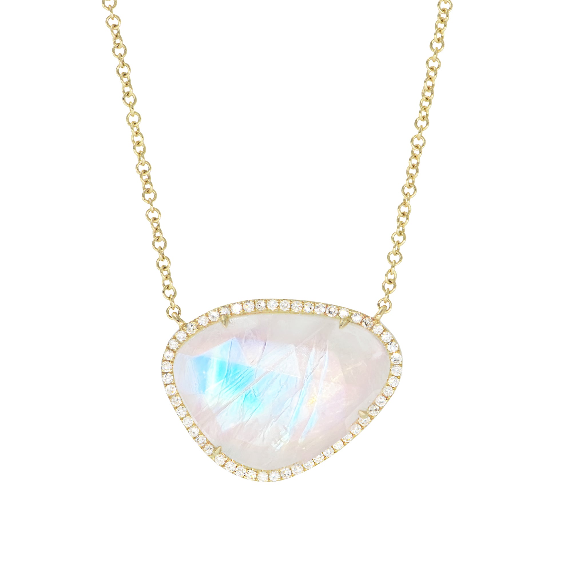 large moonstone necklace with diamonds