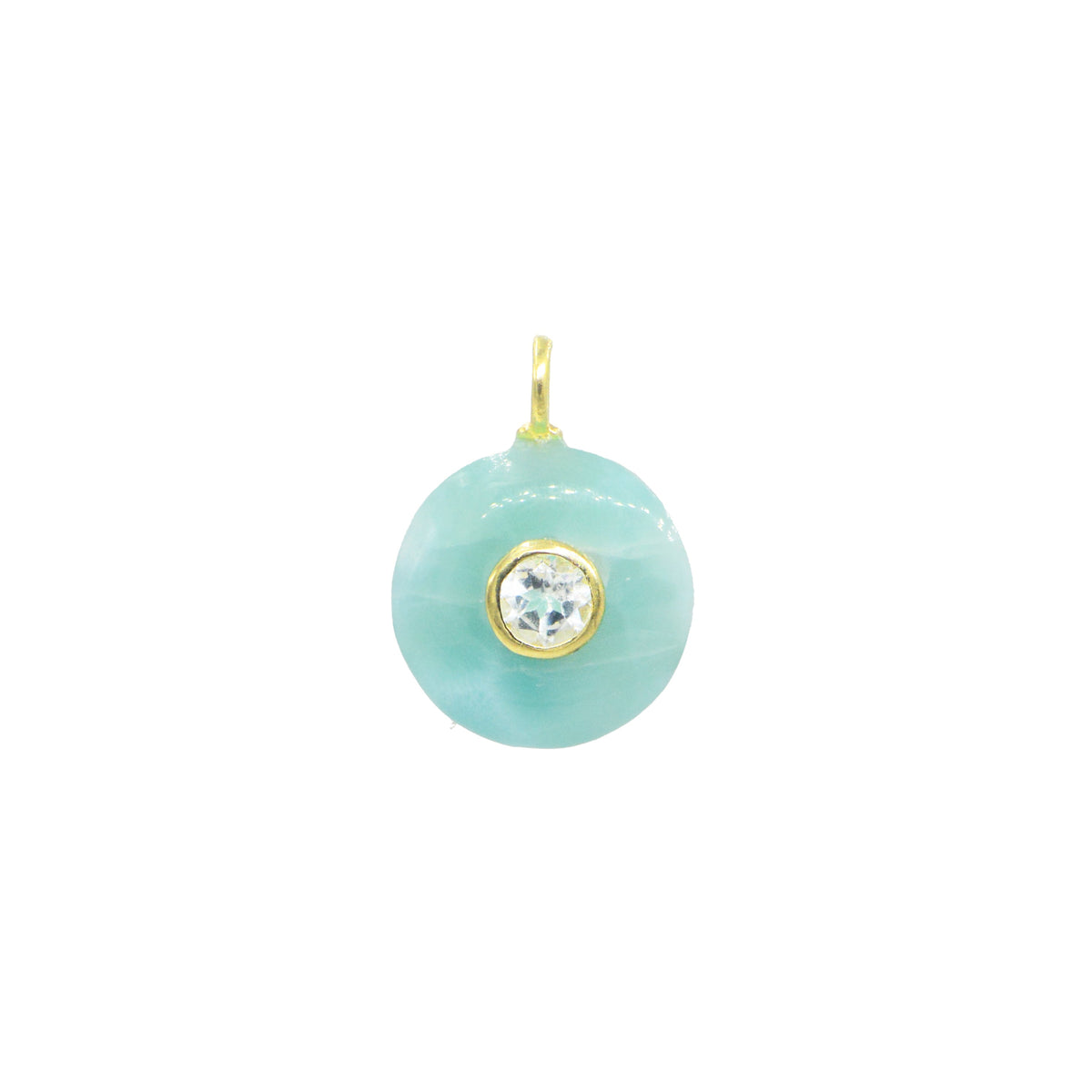 Larimar Gemstone Pendant With Topaz