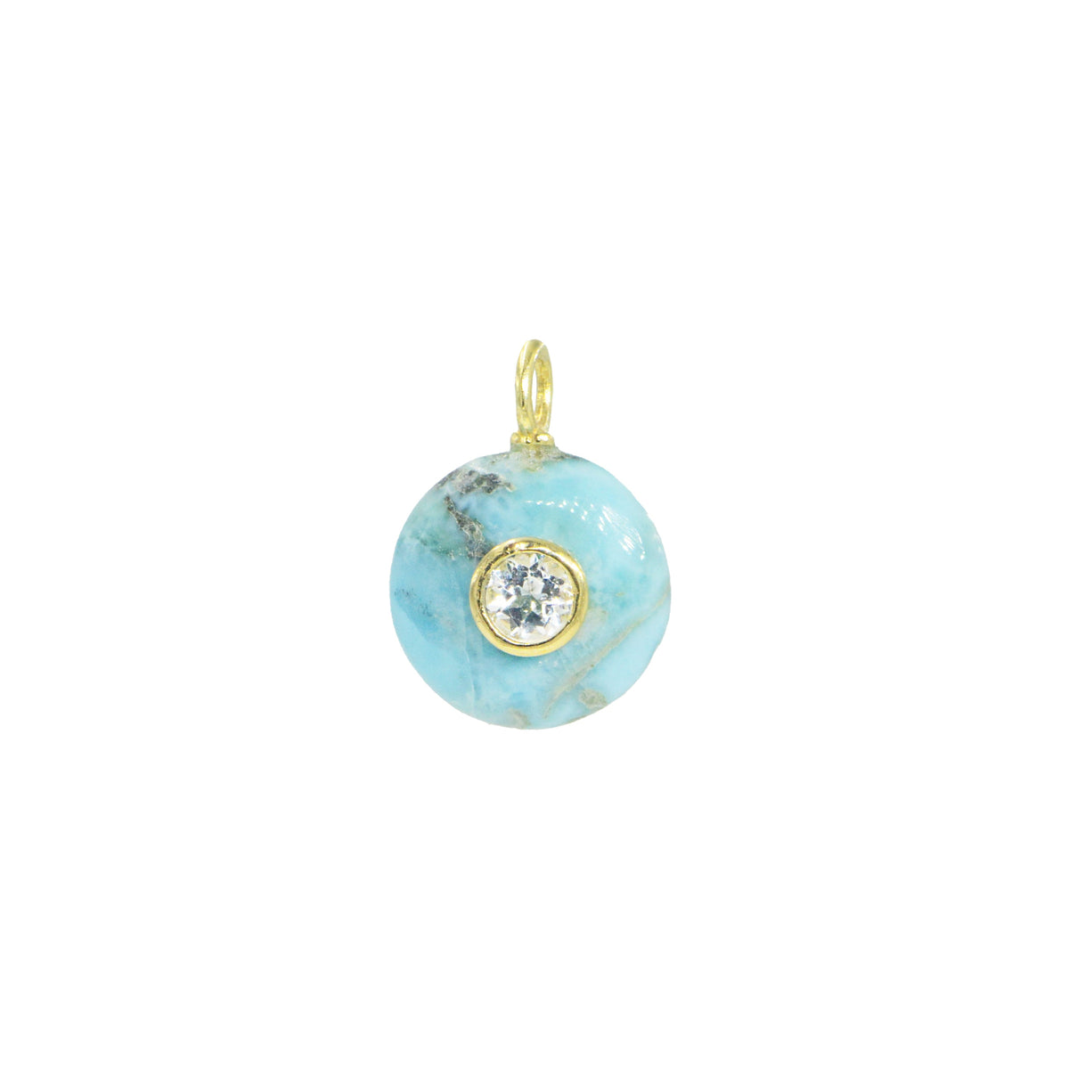 Larimar Gemstone Pendant With Topaz
