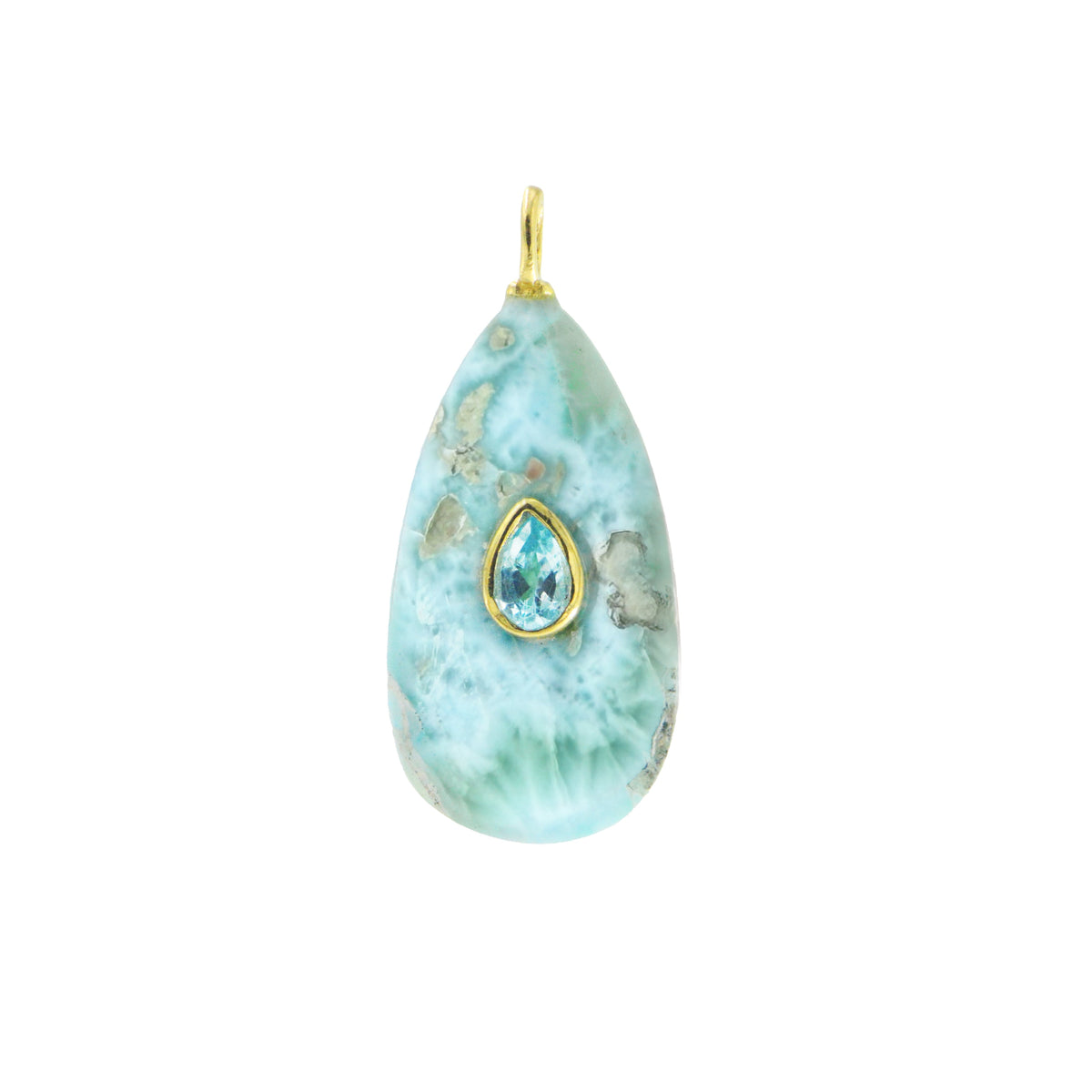 Larimar Gemstone Pendant With Topaz