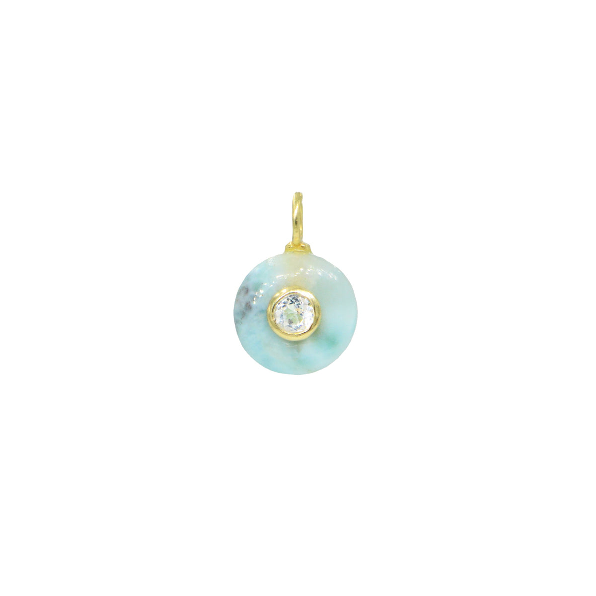 Larimar Gemstone Pendant With Topaz