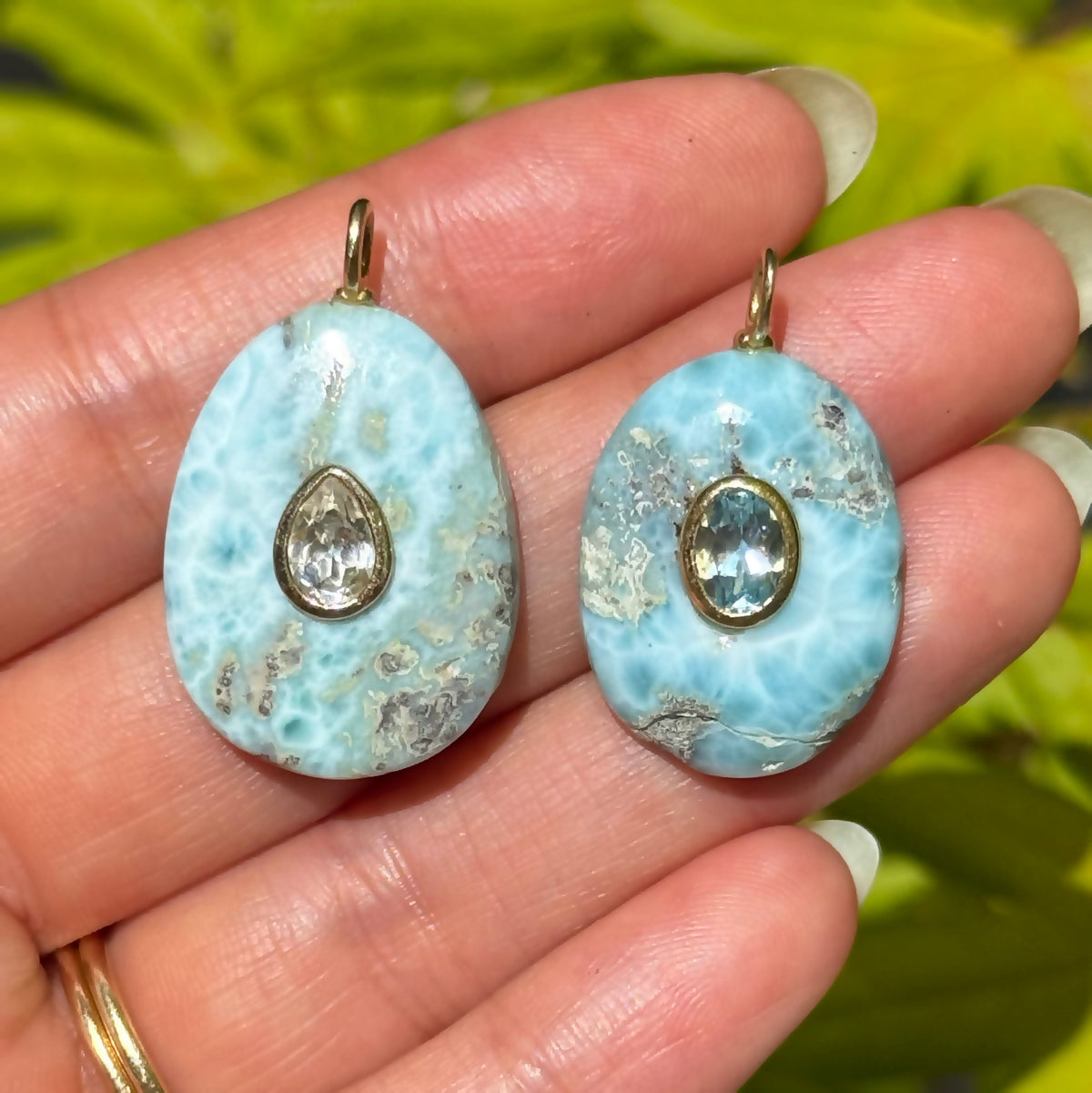 Larimar Raya Gemstone Beaded Necklace