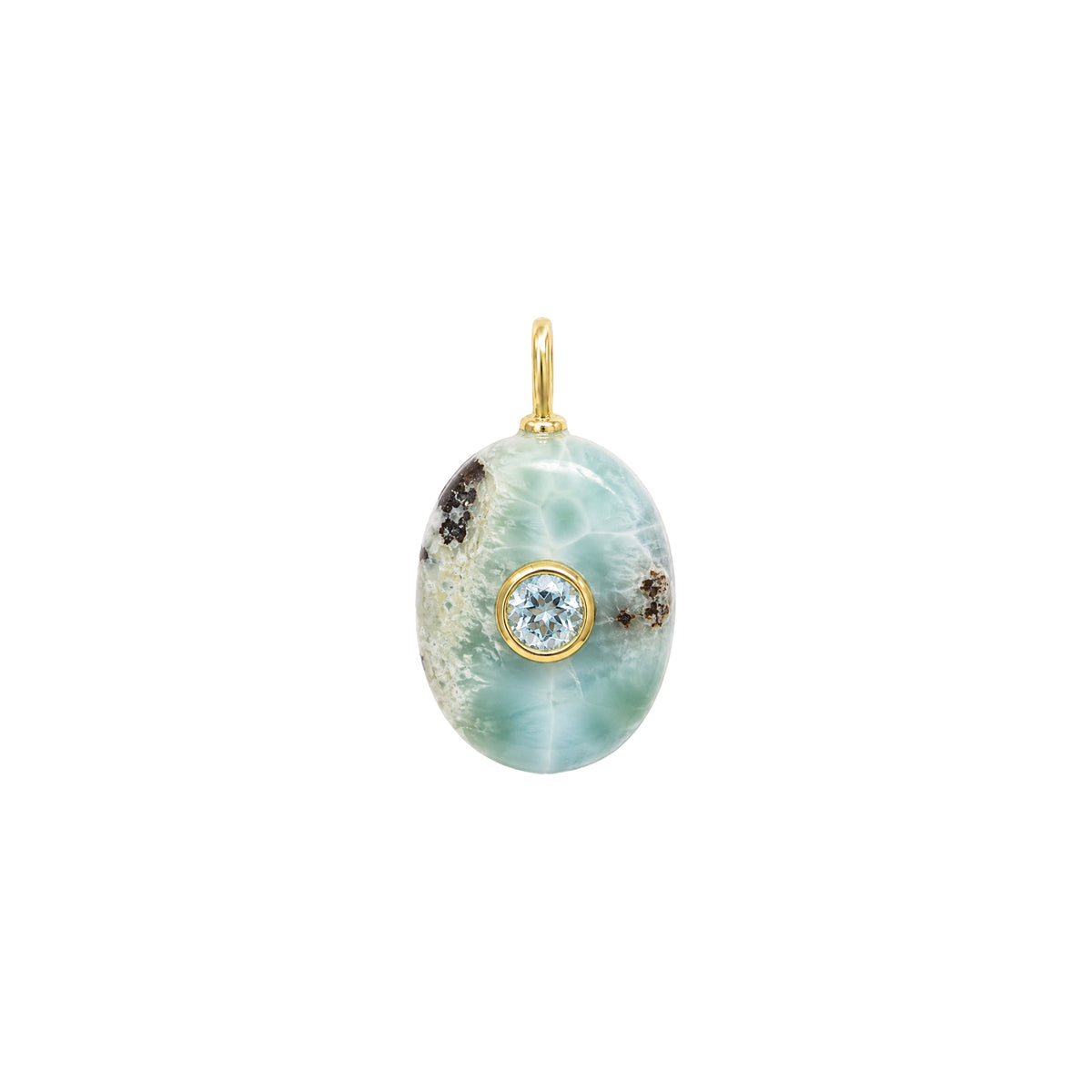 Larimar Gemstone Pendant With Topaz