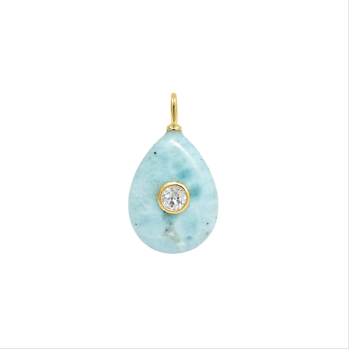 Larimar Gemstone Pendant With Topaz