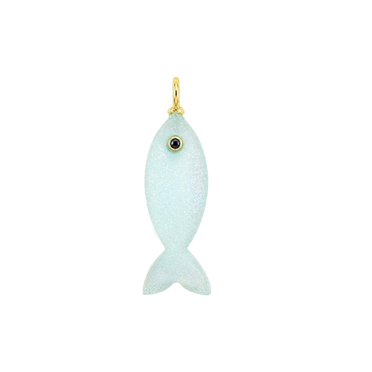 Mini Fish Gemstone Pendant With Topaz