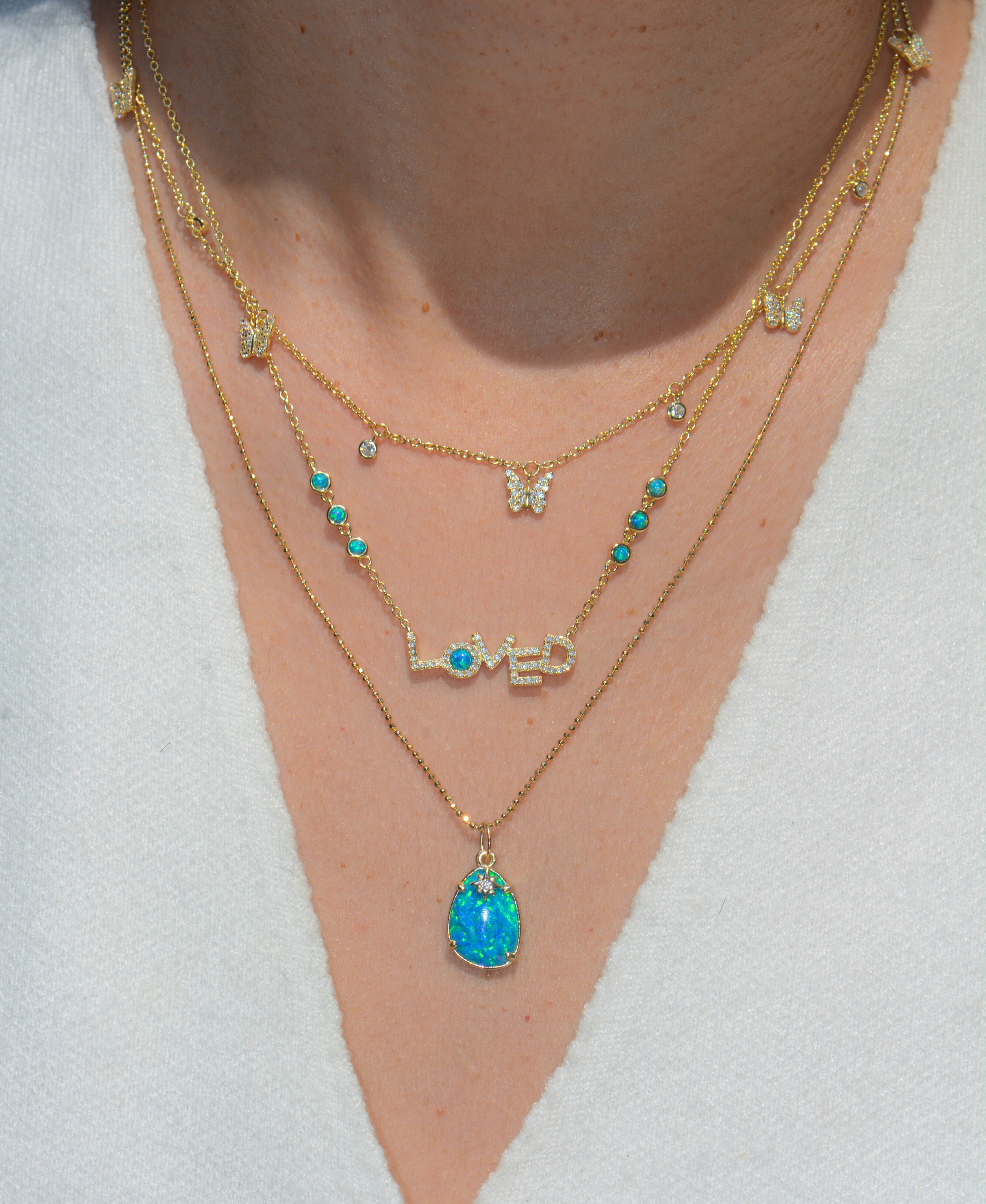 Butterfly In Flight CZ Charm Choker Necklace