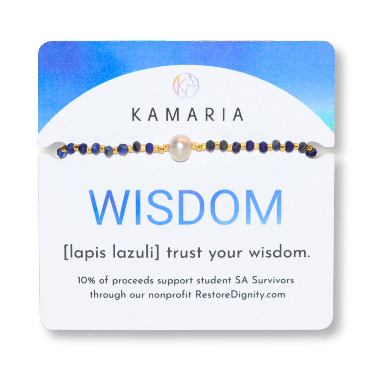 Lumira bracelet pearl beads wisdom lapis lazuli