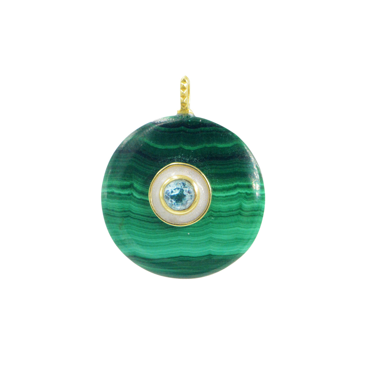 Malachite Pendant and Raya Gemstone Necklace Coin