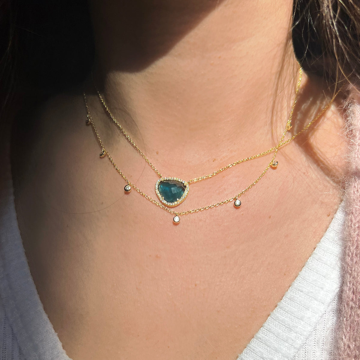 Marina Lab Created Gemstone Necklace With Crystals Lifestyle