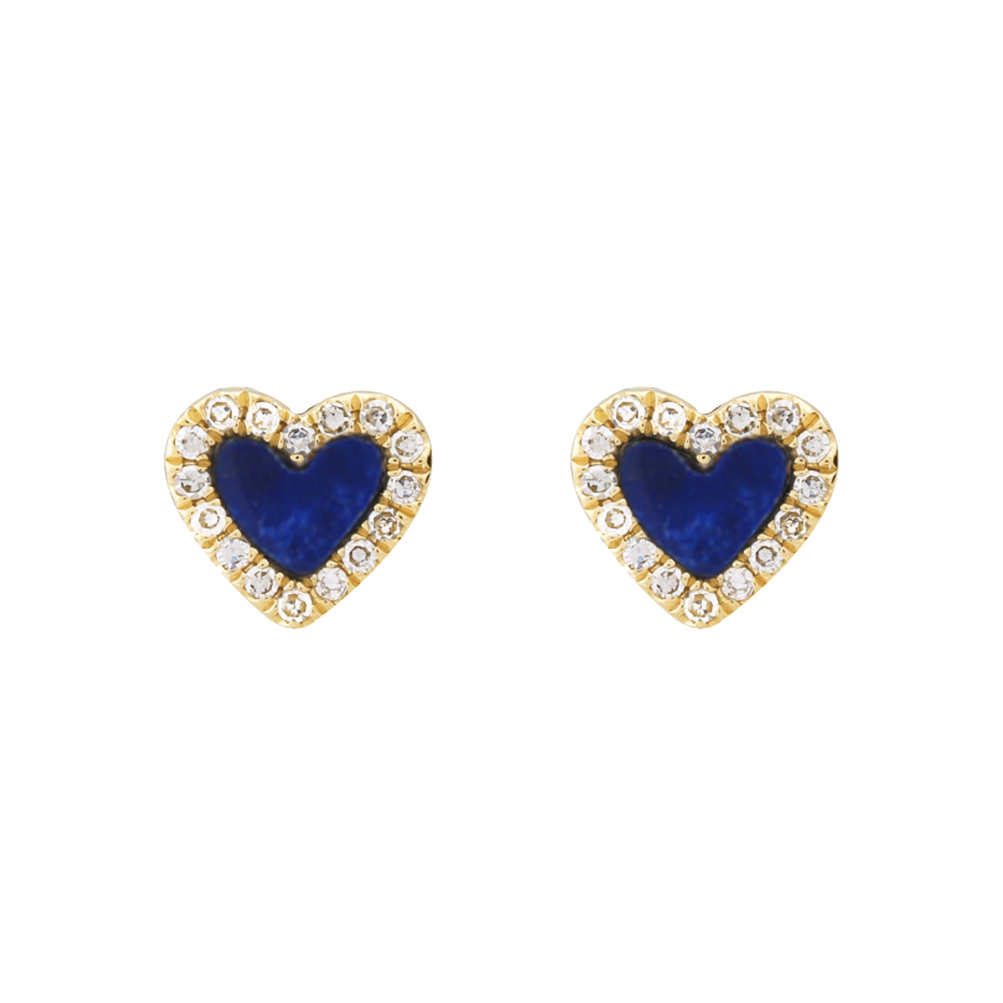 Mini Diamond and Blue Lapis Stud Earrings