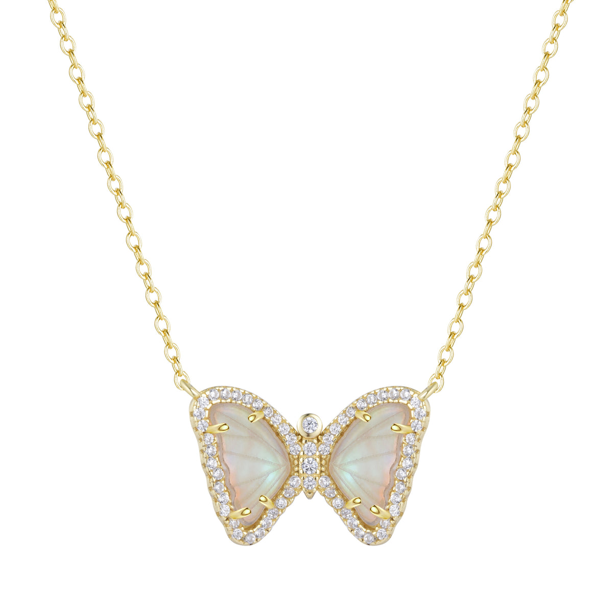 Mini Mother-of-Pearl Butterfly Necklace