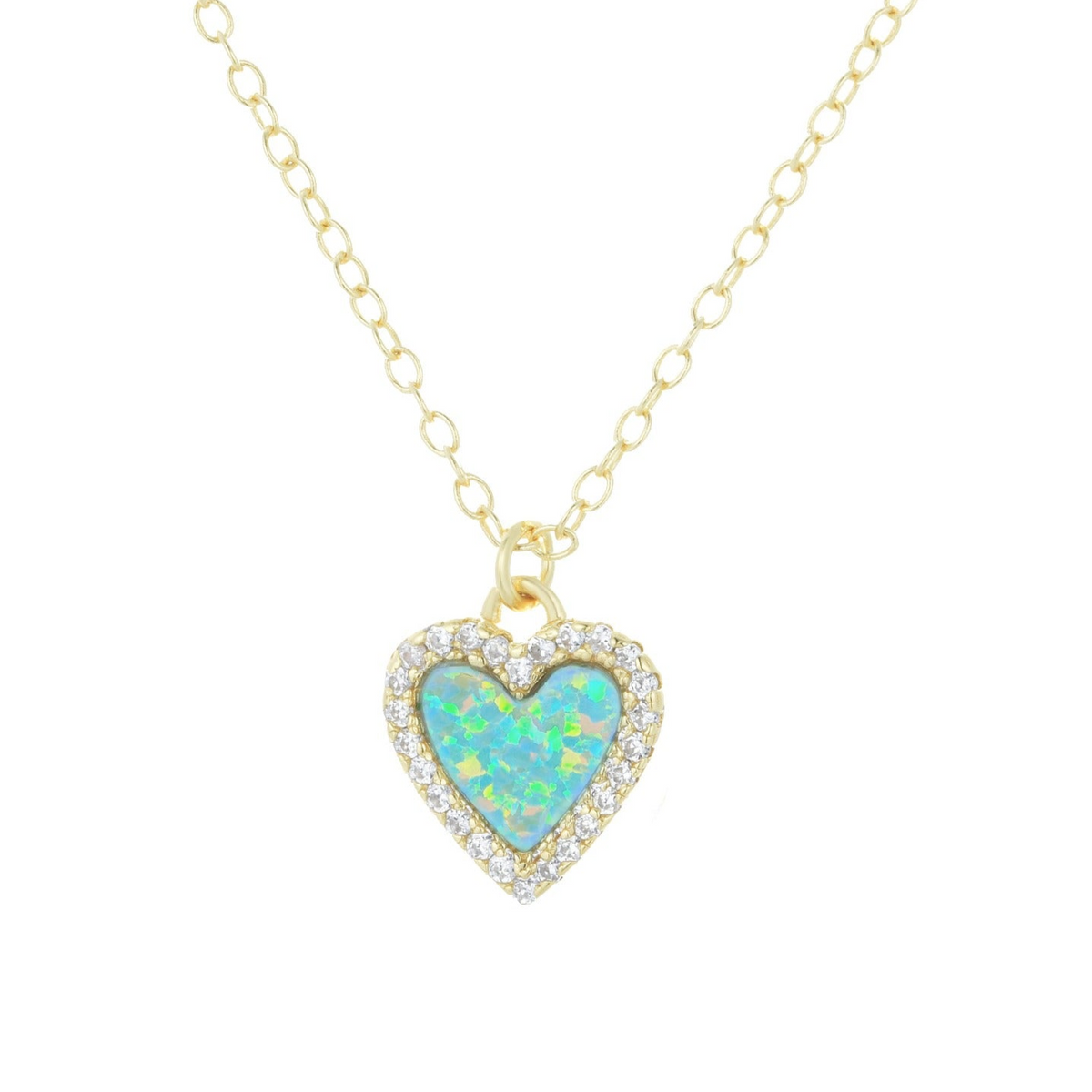 Gift Set | Mini Amore Opal Heart Necklace With Studs