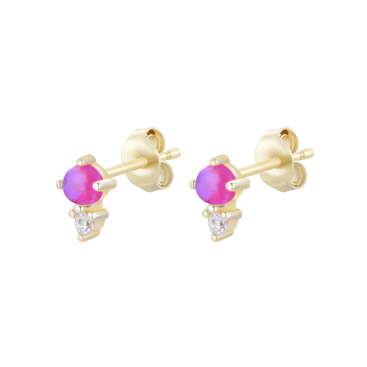 mini opal seed stud earrings fuchsia opal