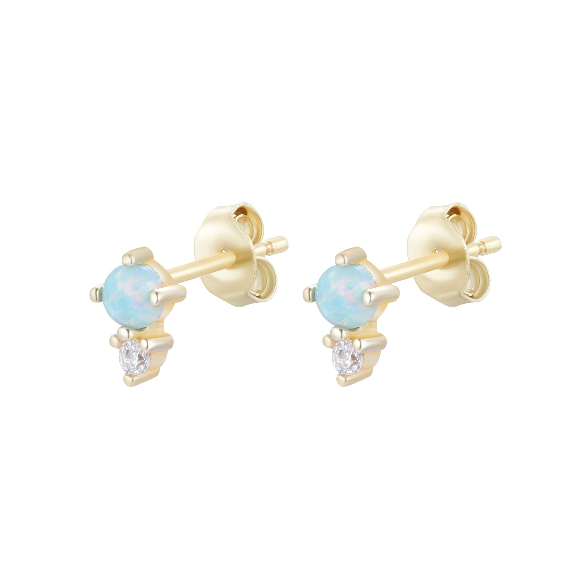 mini opal seed stud earrings light green opal