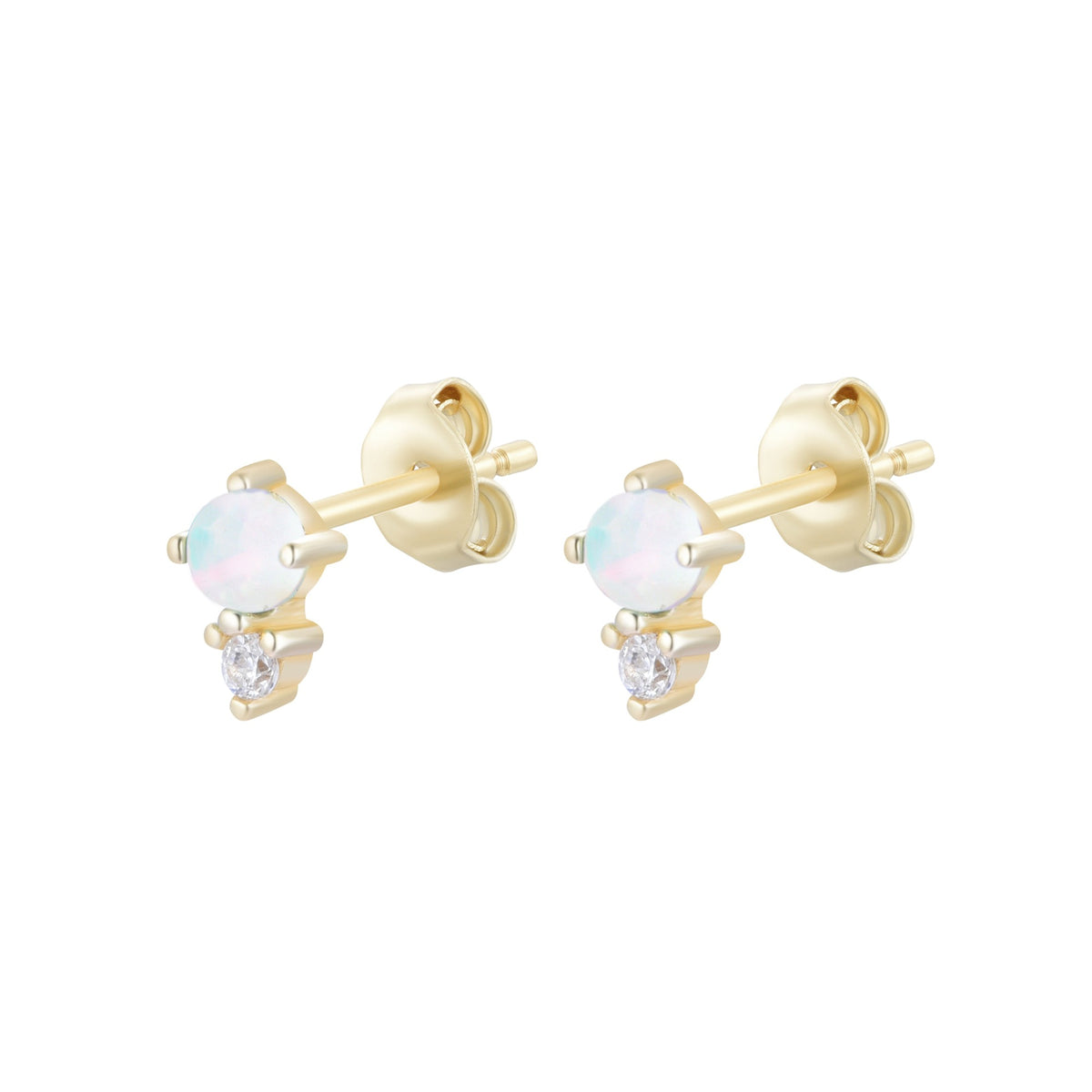 mini opal seed stud earrings white opal