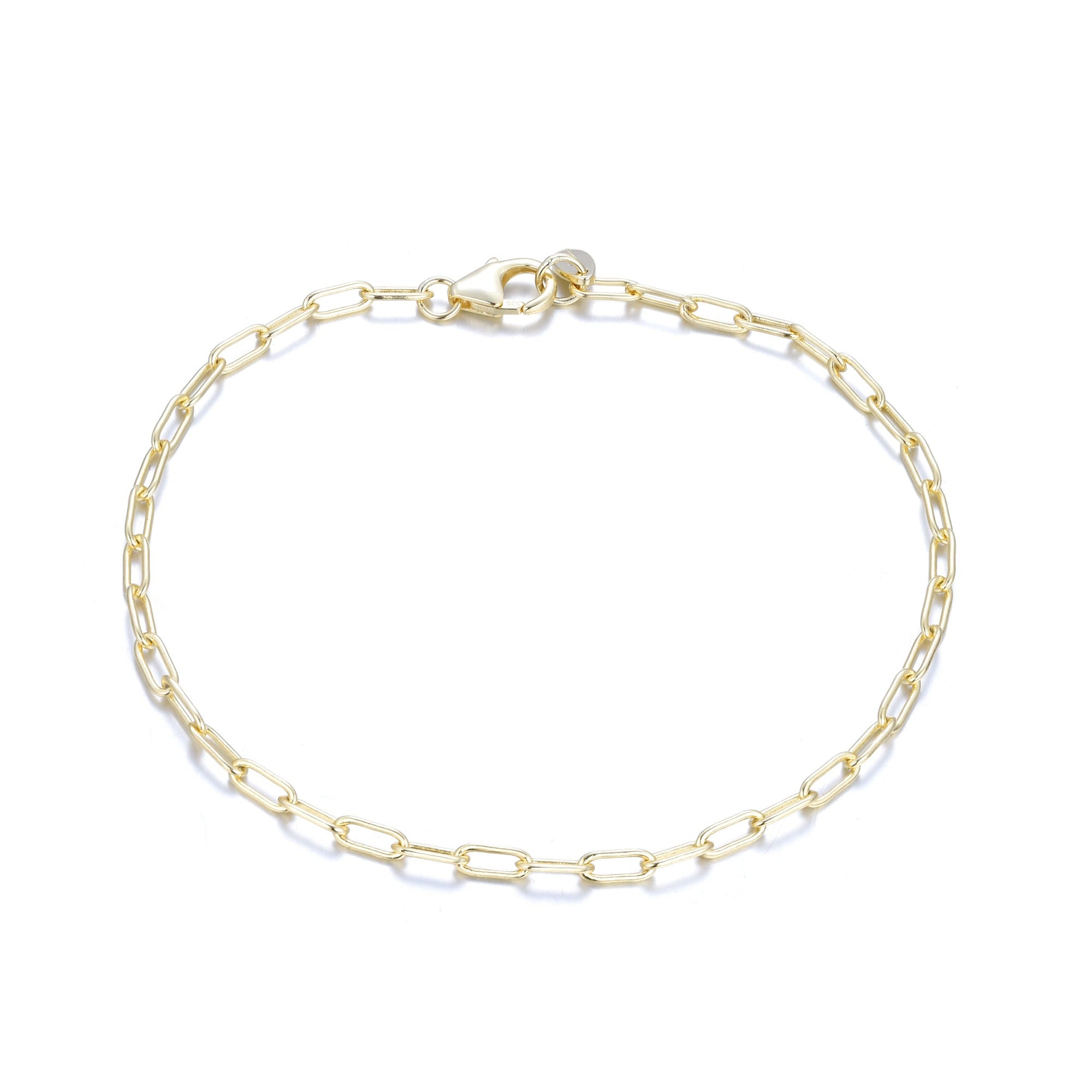 mini paperclip chain link bracelet gold
