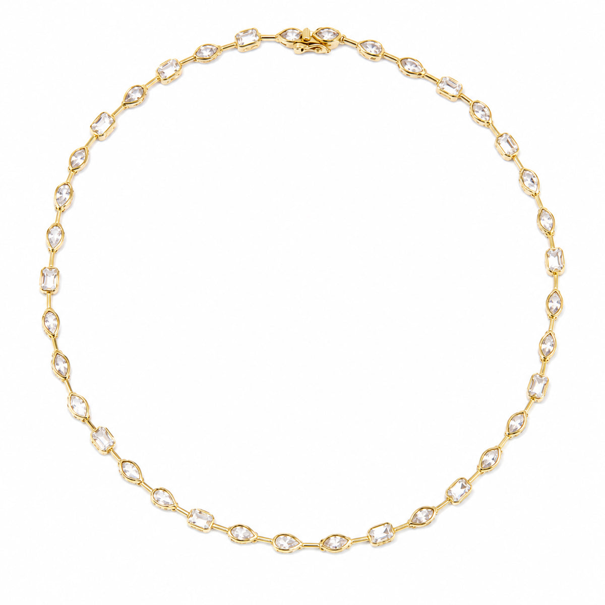 Modern Fancy Stone and Bar Choker Necklace