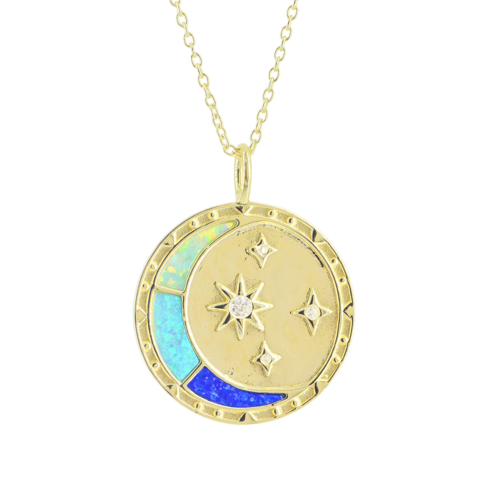 Opal Moon Dream Medallion Necklace