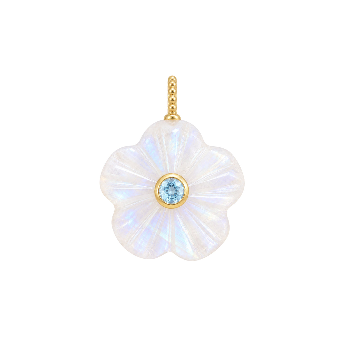 Flower Gemstone Pendant With Topaz Moonstone