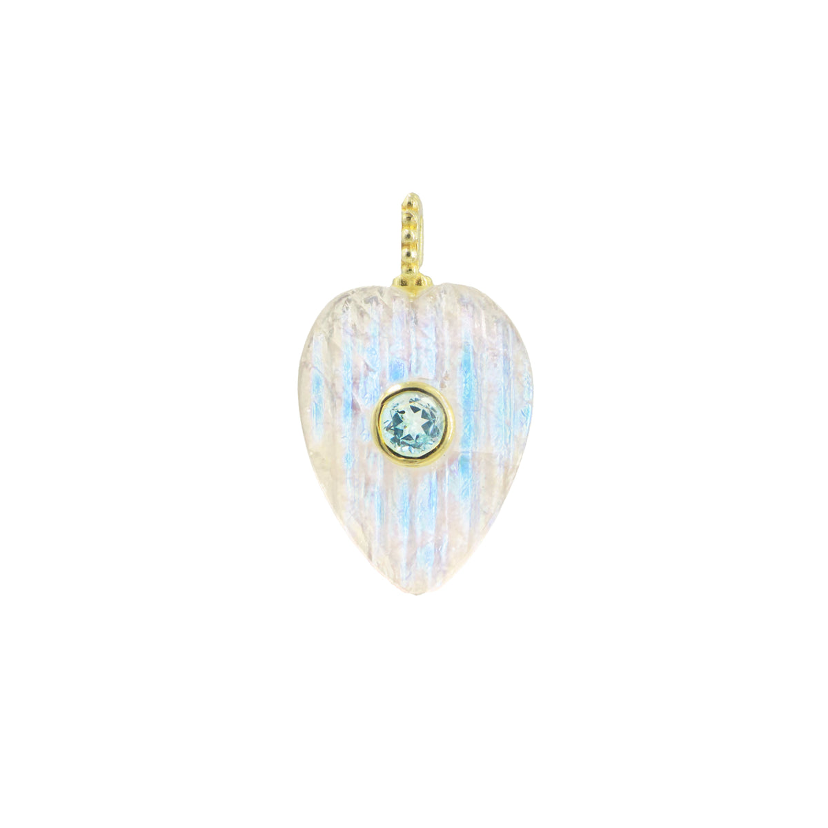 Moonstone Gemstone Pendant With Topaz Heart