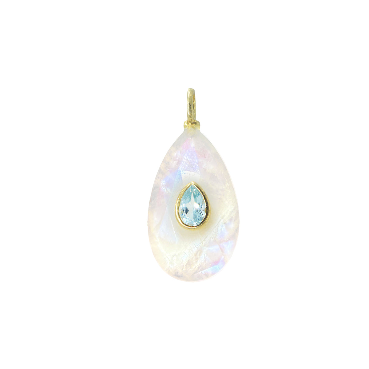 Moonstone Gemstone Pendant With Topaz Medium Pear