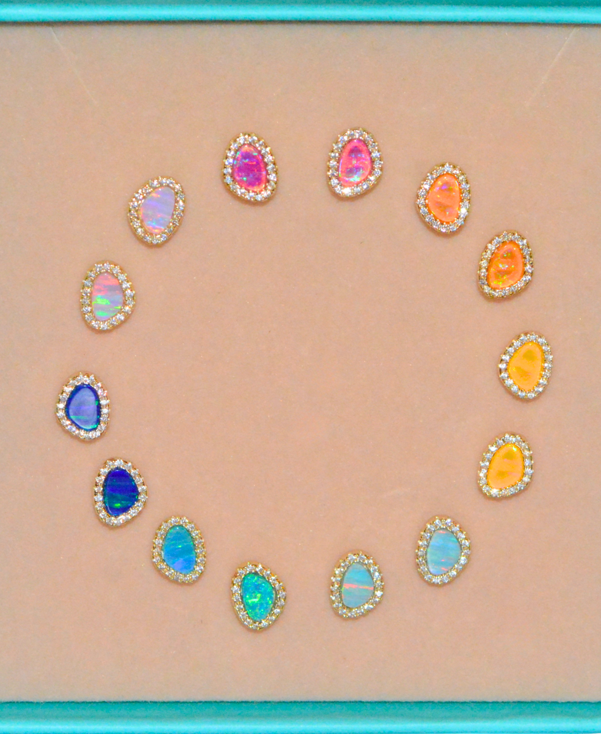 Opal Pebble Stud Earrings