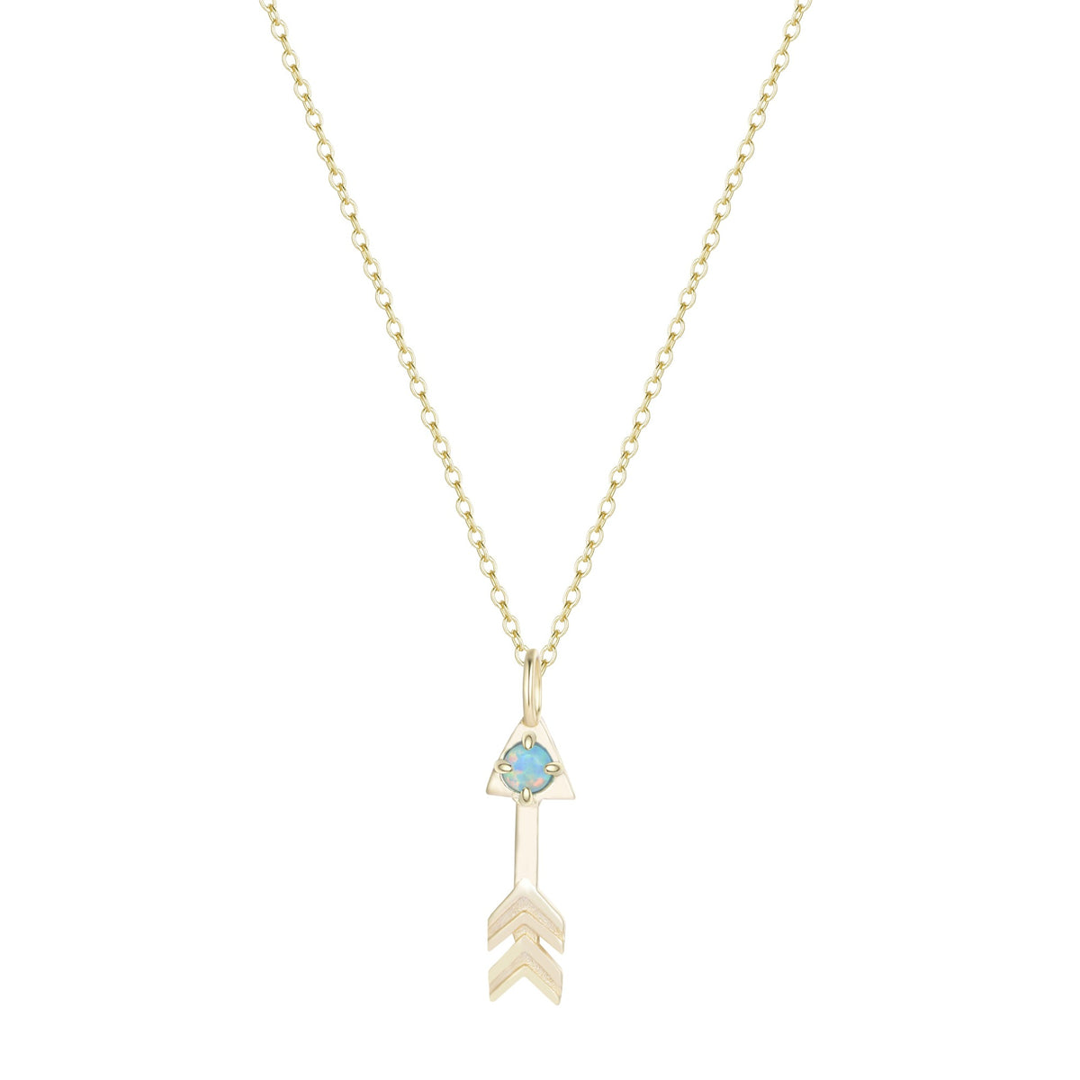 opal arrow charm necklace