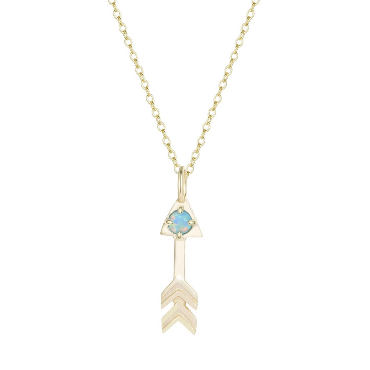 Opal Arrow Charm Necklace