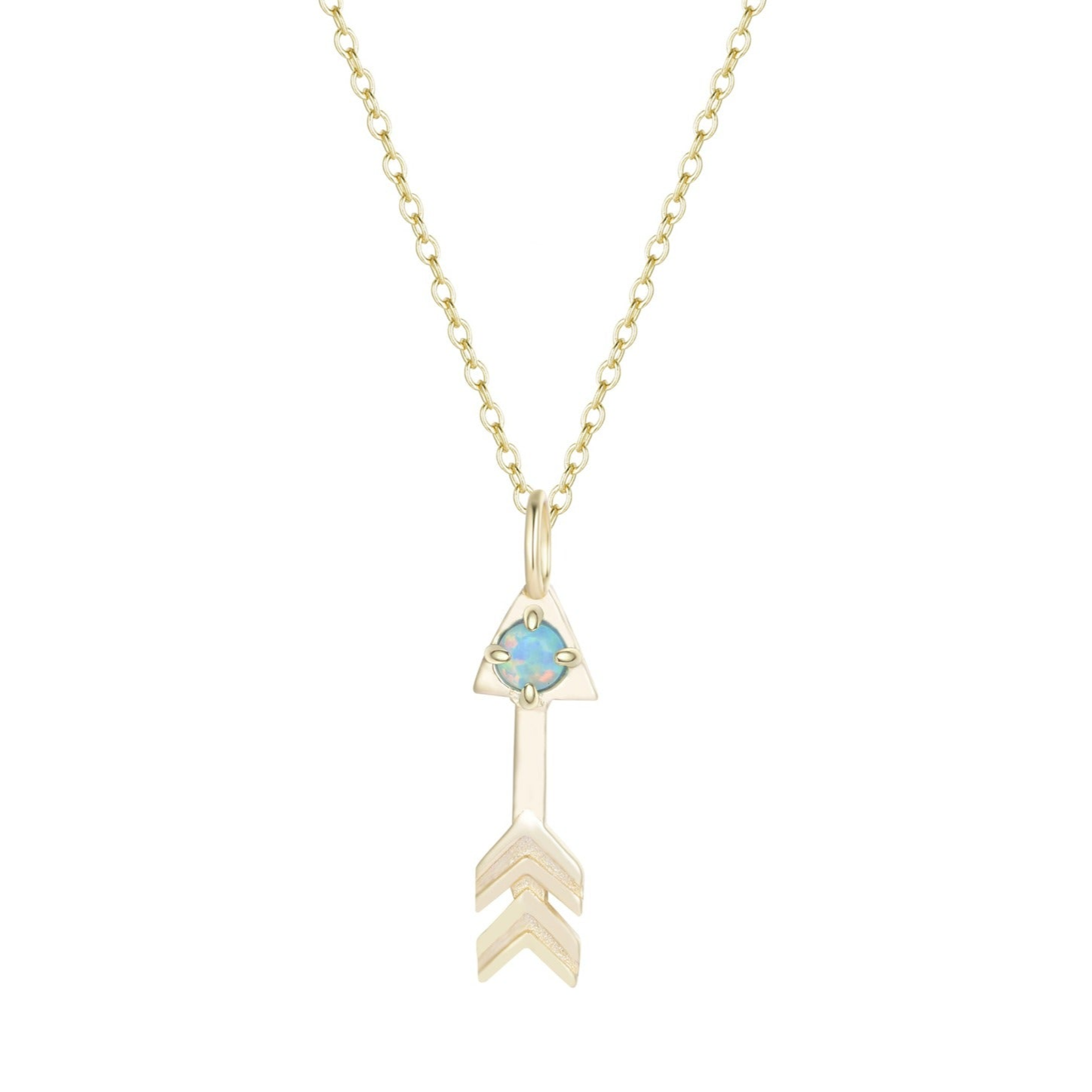 Opal Arrow Charm Necklace