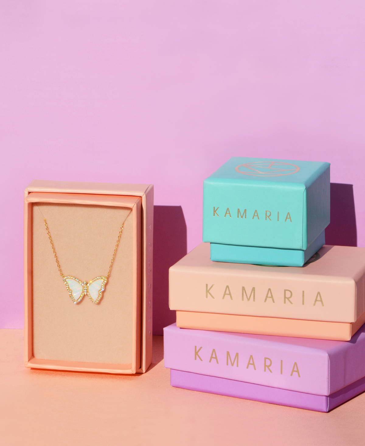 Gift Set | Opal Butterfly Necklace With Opal Butterfly Stud Earrings